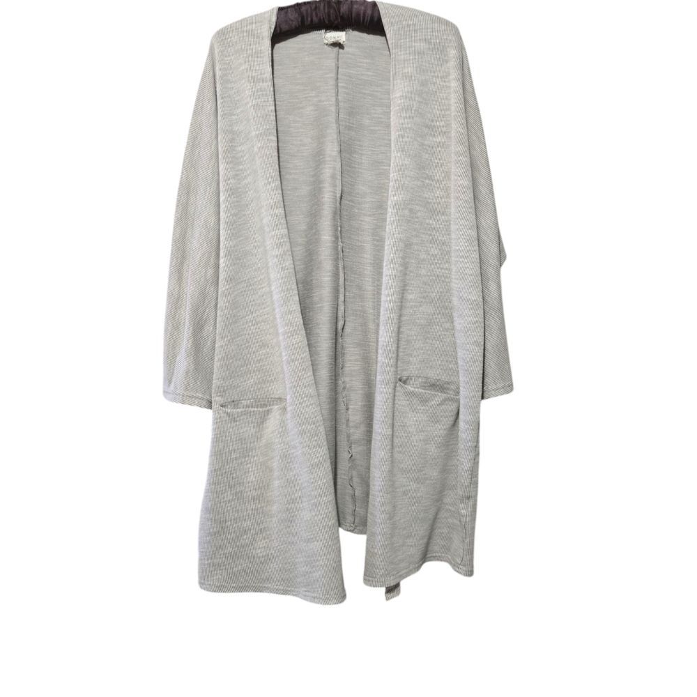 Anthropologie Donni. Open Front Longline Dolman 3/4 Sleeve Cardigan Gray OSFM